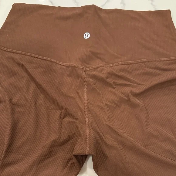 BROWN RIBBED LULULEMON LEGGINGS- Size 8 - Picture 3 of 4